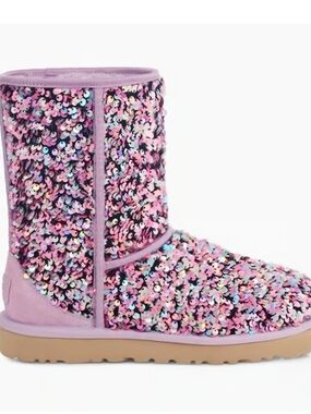 UGG Classic Mini Stellar Sequin Boot - Lavender Multi
